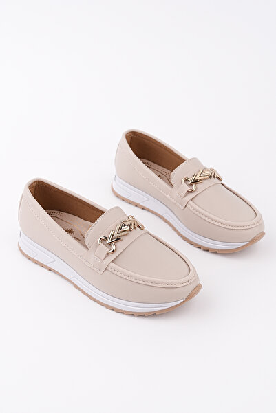 meyra'nın ayakkabıları Women's Leather Buckle Orthopedic Sole Ballerinas