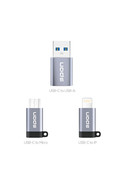 Spon مجموعة محولات 3 في 1 (موصلات متعددة المنافذ مكونة من 3 قطع)