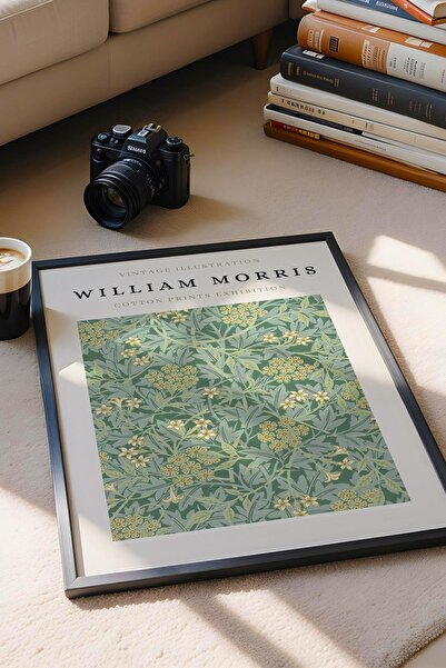 Saturn William Morris Golden Lily Framed Painting - Exhibition Poster - Eclectic Style Wall Decor