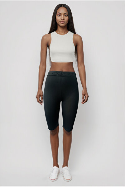 WESTMARK LONDON Black Polyester Elastane Blend Women's Short Leggings Biker Shorts Lucine