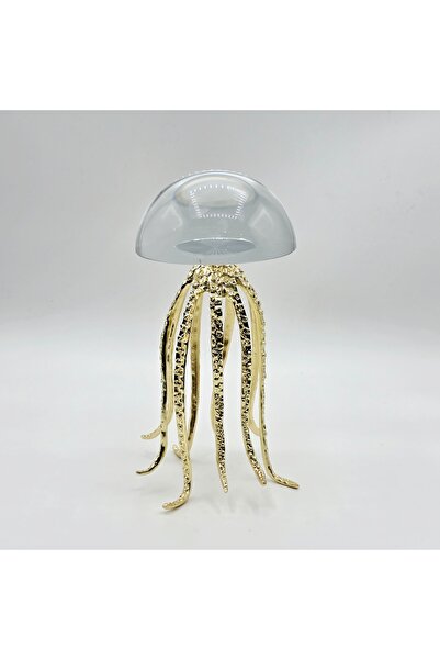 Furkan Dekoratif Metal Ayaklı Gold Kristal Cam Ahtapot Obje