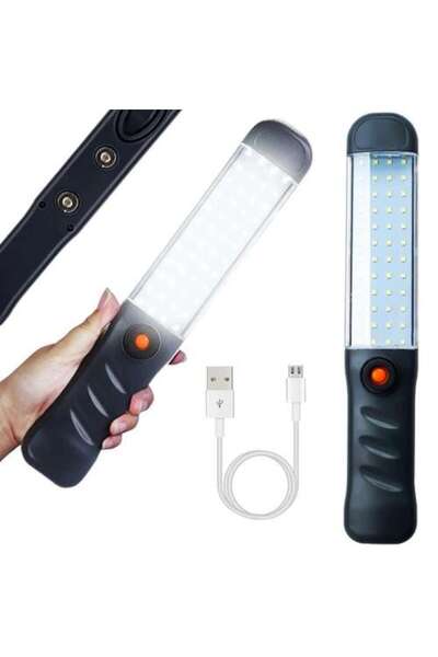AB HOMES Work Lamp 48 COB LED bright, battery-powered, workshop flashlight, 30 x 5 cm