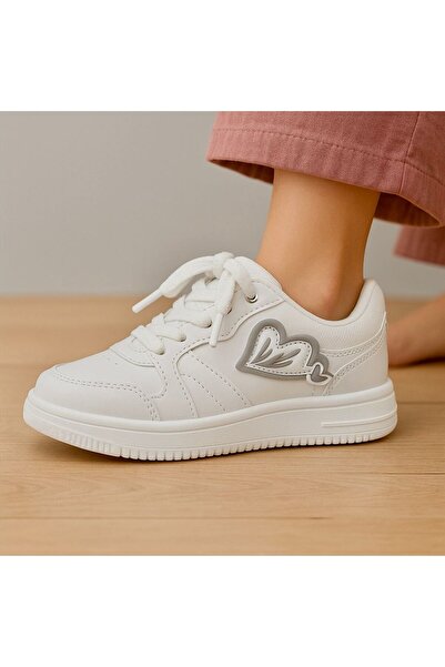 JOJO KIDS Girl's leather sports shoes with velcro and laces, super light sneakers, orthopedic, school sneakers.