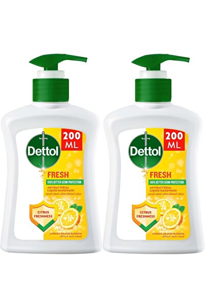 Dettol Refreshing Hand Wash Pump, Citrus and Orange Blossom Scent, 200 ml x 2