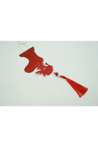 Teo Ornament brad, Gheata, Om de zapada, Rosu, Lucios, 10*28CM, Acril, Interior/ Exterior