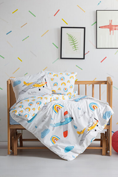 Cotton Box Sky Blue Baby Bedding Set