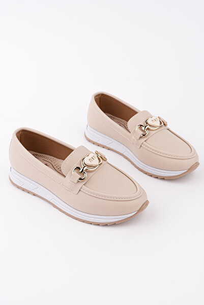 meyra'nın ayakkabıları Women's Leather Heart Buckle Orthopedic Sole Ballerinas