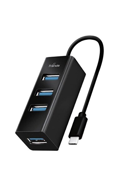 trands Type-C 4 USB Ports Hub Black TR-HB38
