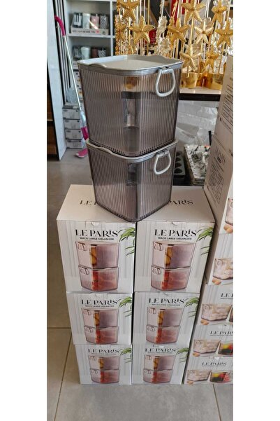 Hanedanev 2 Katlı Waco Large Organizer Akrilik Lüx Patates Soğan & Deterjan Saklama Kabı Kapaklı 10 Litre