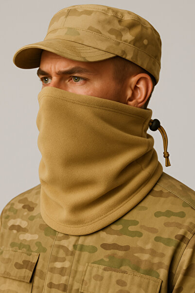 Ervanur Multifunctional Solid Fleece Neck Gear Scarf Soldier Solid Color