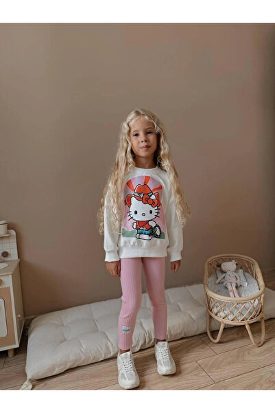 kidstalya Character printed girl's pink tights set