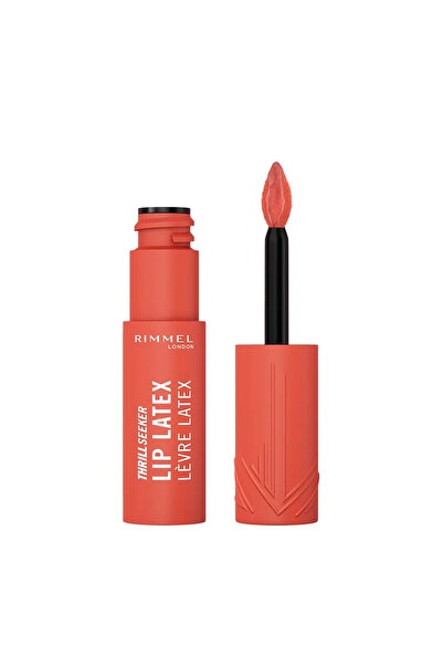 Rimmel أحمر شفاه لاتكس من Thrill Seeker، 200 So Peachy، مقاوم للتسرب، غني بفي...