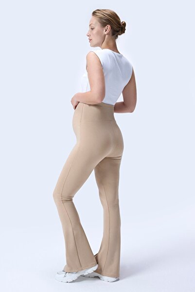 İmaj 716 Colanți de maternitate cu talie înaltă, cu efect de recuperare a culorii bej și extra flexibili