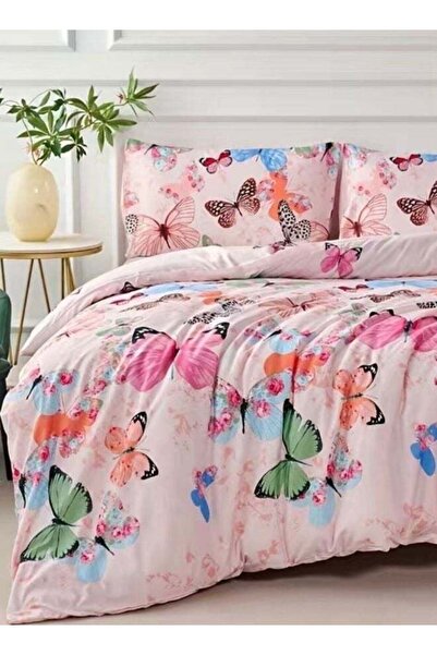 LUNA HOME طقم غطاء لحاف مفرد من 4 قطع - وردي فاتح