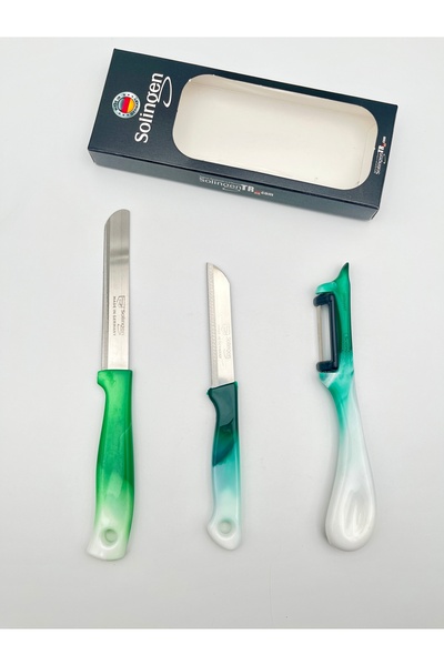 Solingen Orijinal Ritter Ebruli 1 Micro 1 Meyve Bıçağı 1 Yansoy Soyacak Yeşil