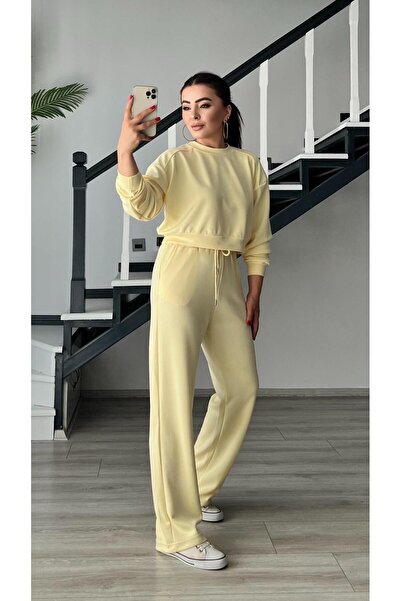 Oslove Yellow modal sweatpants set