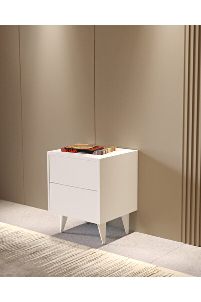 EGEALP MOBİLYA egealp Komodin Yatak Odası 2 Çekmeceli Komodin beyaz