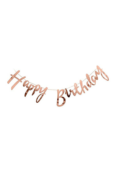 Share the Love لافتة عيد ميلاد سعيد باللون الذهبي الوردي