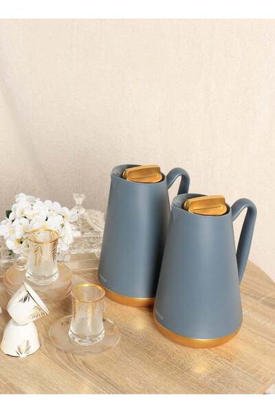 HOMEVEO طقم ترمس شاي وقهوة فاخر بسعة 1 لتر - تصميم أنيق