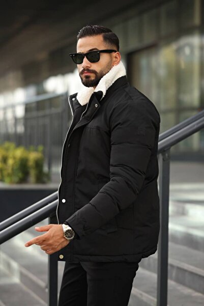KOCCI New Season Water and Cold Resistant Fur Detailed Winter Men's Coat