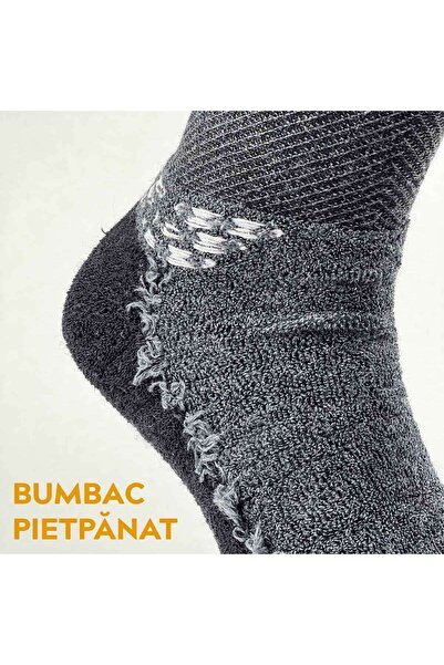 EB Prime Sosete Flausate |Cutia "ThermoSoft" | 6 per | Gri-Negru | Bumbac pieptanat | Marimi 35-46