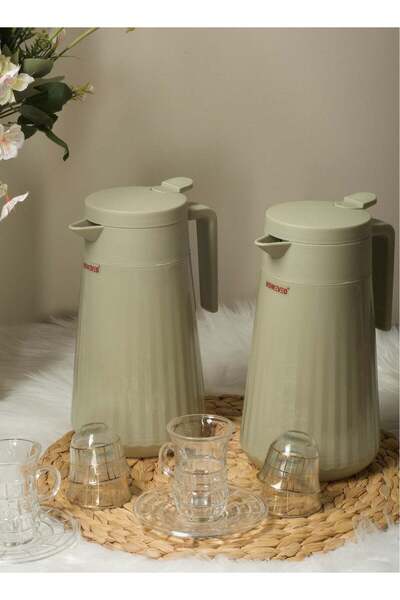 HOMEVEO طقم ترمس معطر سعة 1 لتر - ضيافة أنيقة وأداء عالي الجودة