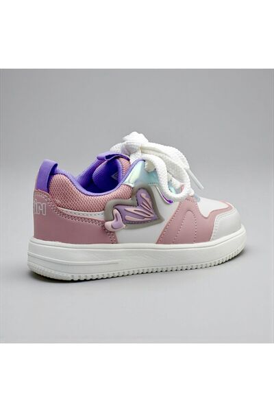 JOJO KIDS Girl's leather sports shoes with velcro and laces, super light sneakers, orthopedic, school sneakers.