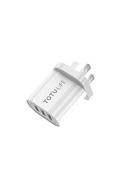 TOTUDESIGN Pure Series Wall Charger QC+2 USB - White