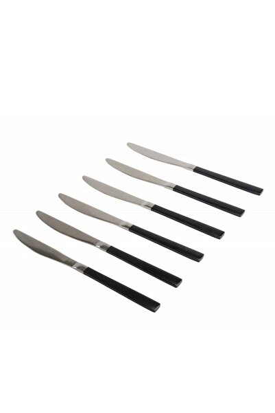 HOMEVEO طقم سكاكين طعام من الفولاذ المقاوم للصدأ مكون من 6 قطع باللون الأسود/...