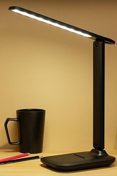 Venenon Şarjlı Dokunmatik Masa Lambası 3 MOD 9W Kitap Okuma Ders Çalışma Işığı Lambası 7032 Siyah