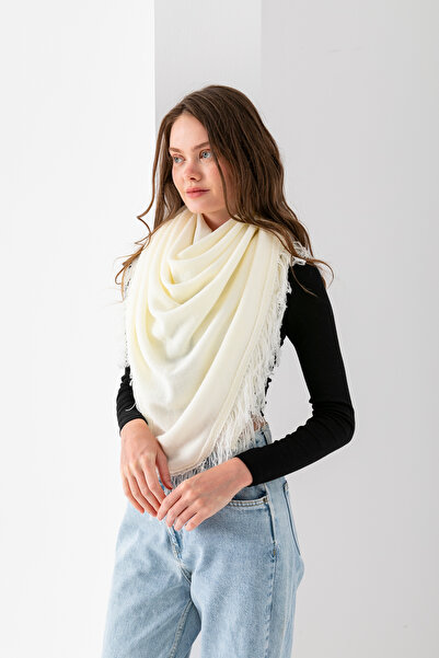 VEGA MODA Τριγωνικό κασκόλ με φλατ φούντα 100% ακρυλικό | Γυναικείο Πλεκτό Φουλάρι - Τρίγωνο Μοντέλο Ακρυλικό Φουλάρι