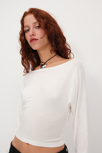 Addax Kayık Yaka Uzun Kollu Bluz P1843