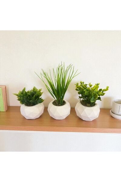 Trend KenT مجموعة من 3 أواني زهور خرسانية مصنوعة يدويًا، هدية لعيد الأم وعيد الحب