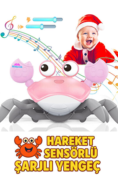 hediyecik Emekleme Arkadaşı Oyuncak Yengeç Sensörlü Şarjlı Emekleme Oyuncağı ...