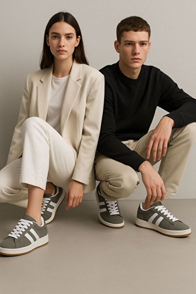 JOJO KIDS Unisex Children'S, Youth Gray Nubuck Lace-Up Sneakers, Non-Slip Sole, Orthopedic Full Pad Sole Sneaker