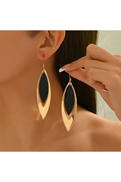Redhead Gold Renk Şık Yaprak Küpe