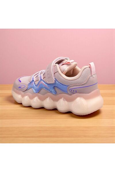 JOJO KIDS Girls' Velcro Leather Sneakers, Air Sole, Non-Slip Sole, Orthopedic Full Pad Sole Sneaker