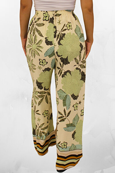 SHE BEST Relaxed Fit Loose Leg Elastic Waist Viscose Fabric Women's Pants