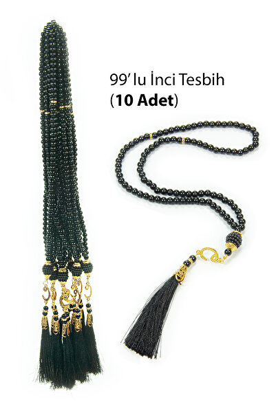 ihvan online 10 Pieces of 99-Beaded Pearl Prayer Beads, with Tassels, Vav Let...