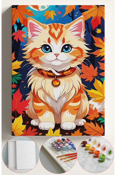 Genel Markalar Sayılarla Boyama Seti Numaralı Tuval Fırça Boya 40x50 Cm - YAP...