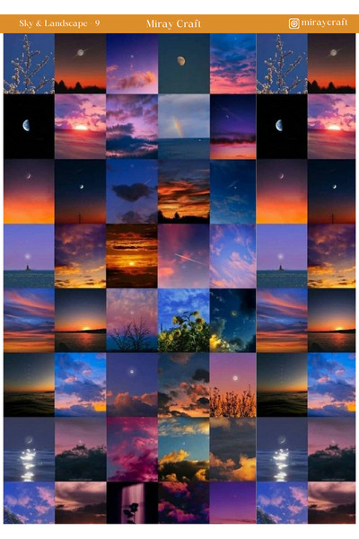 MirayDesign 1 autocolant tematic cu cer și peisaj de 12*17 cm pentru album de...
