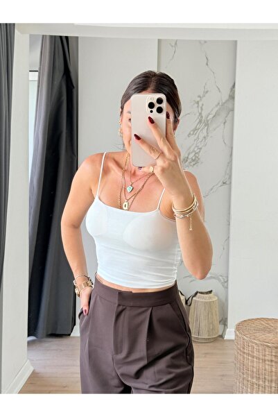 X-Young Modal Tank Top with Elastic Straps Ekru