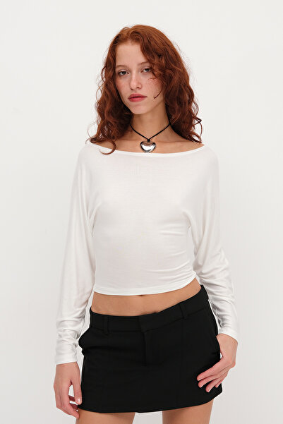 Addax Boat Neck Long Sleeve T-Shirt P1843