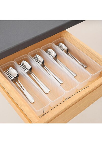 Kitchen Beauty 5 Adet Modüler Kaşıklık Seti - Mutfak Düzenleyici Çekmece İçi Kaşıklık Organizer