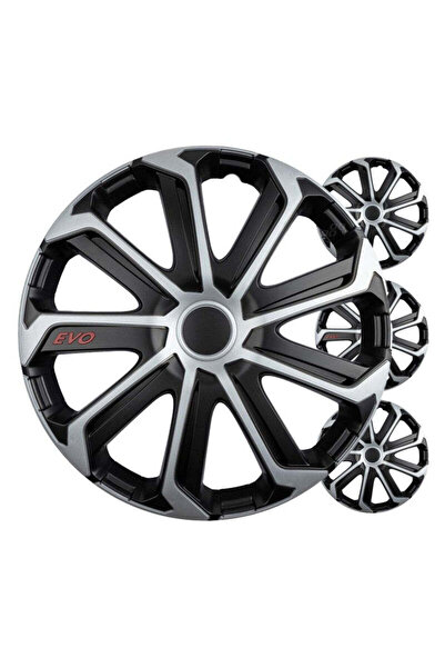 Autohelix MSA Set de 4 capace de roată, EVO negru argintiu 15 inch
