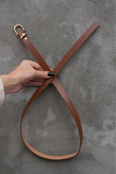 Desre Moda Tan/Gold Buckle Women's Belt Trouser Belt Jeans Belt Coat Belt Shirt Belt