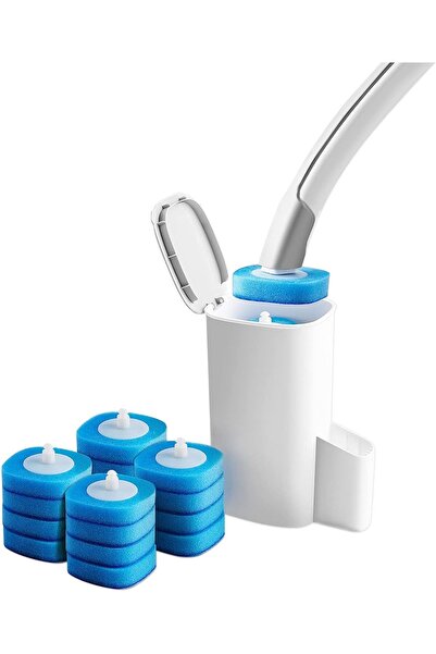 SKY TOUCH مجموعة فرشاة المرحاض وحاملها من SKY-TOUCH لتنظيف الحمام مع 16 رأسًا بديلًا - D