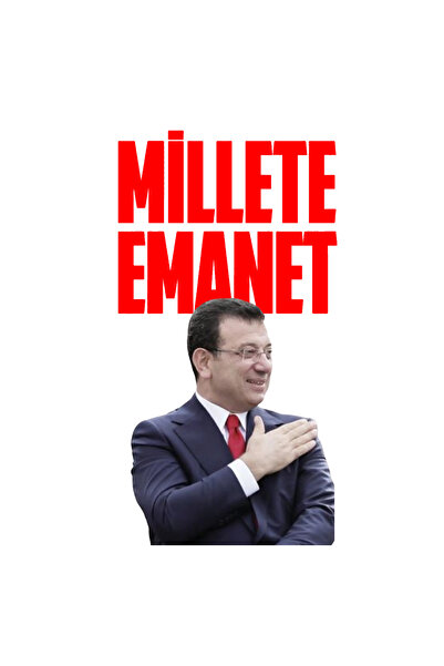fame-stoned Μαύρο φούτερ με κουκούλα Ekrem İmamoğlu Millete Emanet, εμπριμέ, 100% βαμβάκι