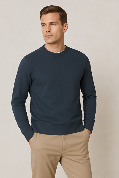 UOMOPARK Чоловічий базовий світшот, м'яка тканина з османською фактурою, ідеальний для повсякденних комбінацій.