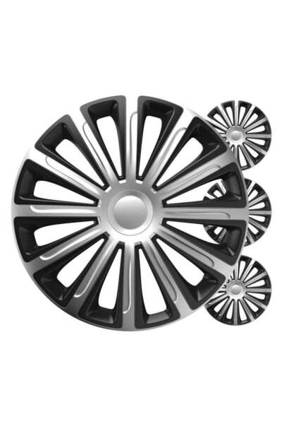 Autohelix MSA Set de 4 capace de roată negre și argintii de 16 inch